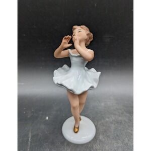 Wallendorf Germany Porcelain Ballerina Figurine Blue Tutu 1533 Vintage 1764 Mark